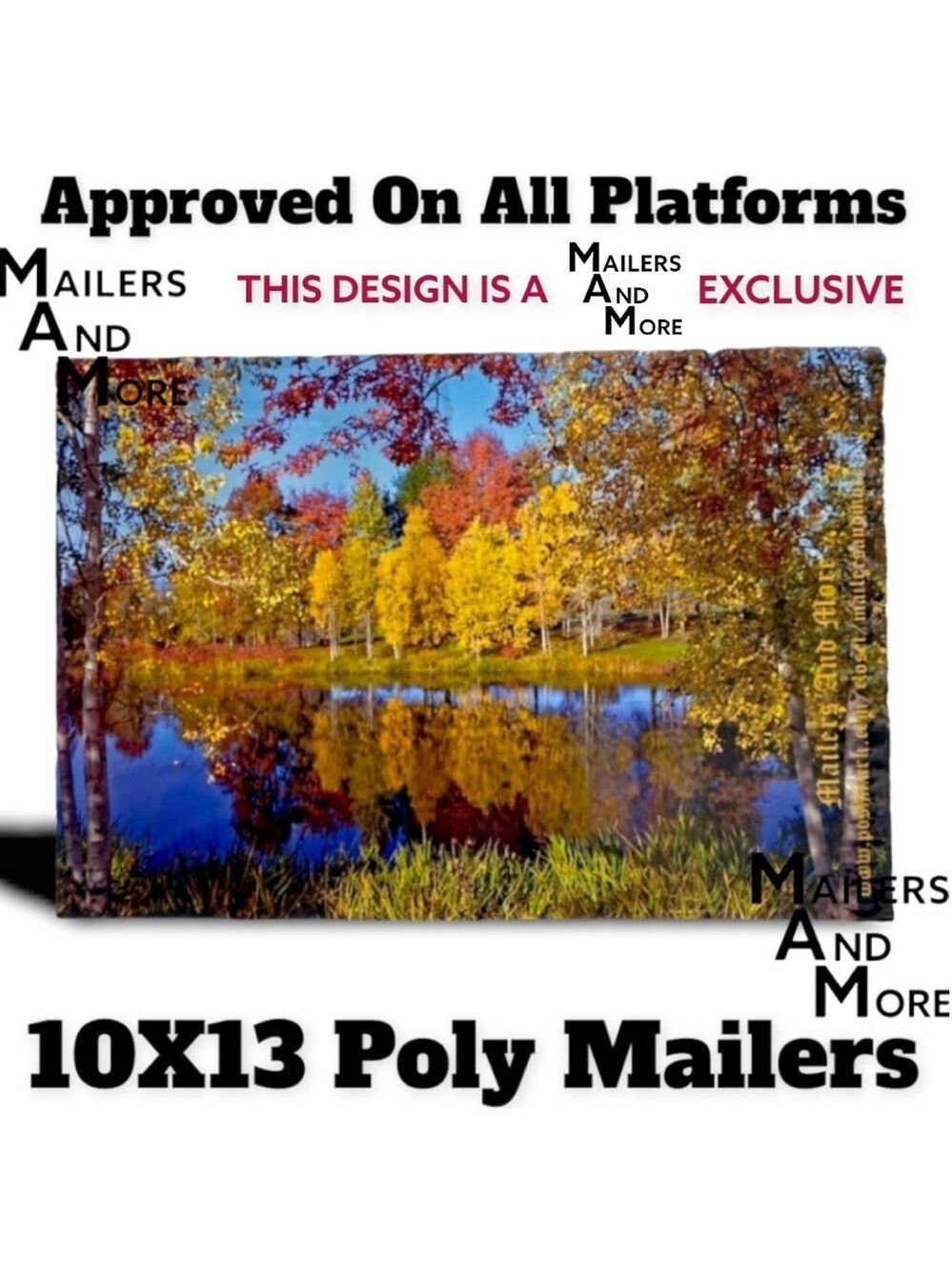 25 10X13 Poly Mailers Autumn Lake Shipping Envelopes PRICE IS FIRM Fall - Picture 9 of 9